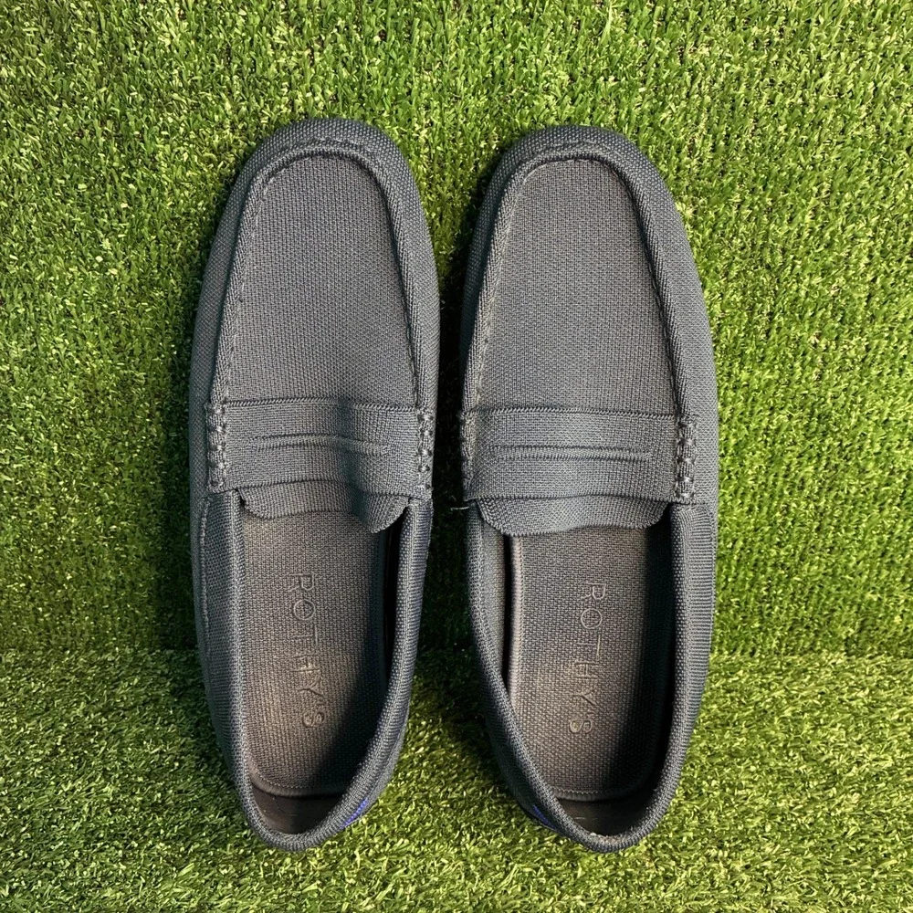 Rothys The Driving Loafer Knit Sustainable Casual Slip On Navy Blue Mens Size 12